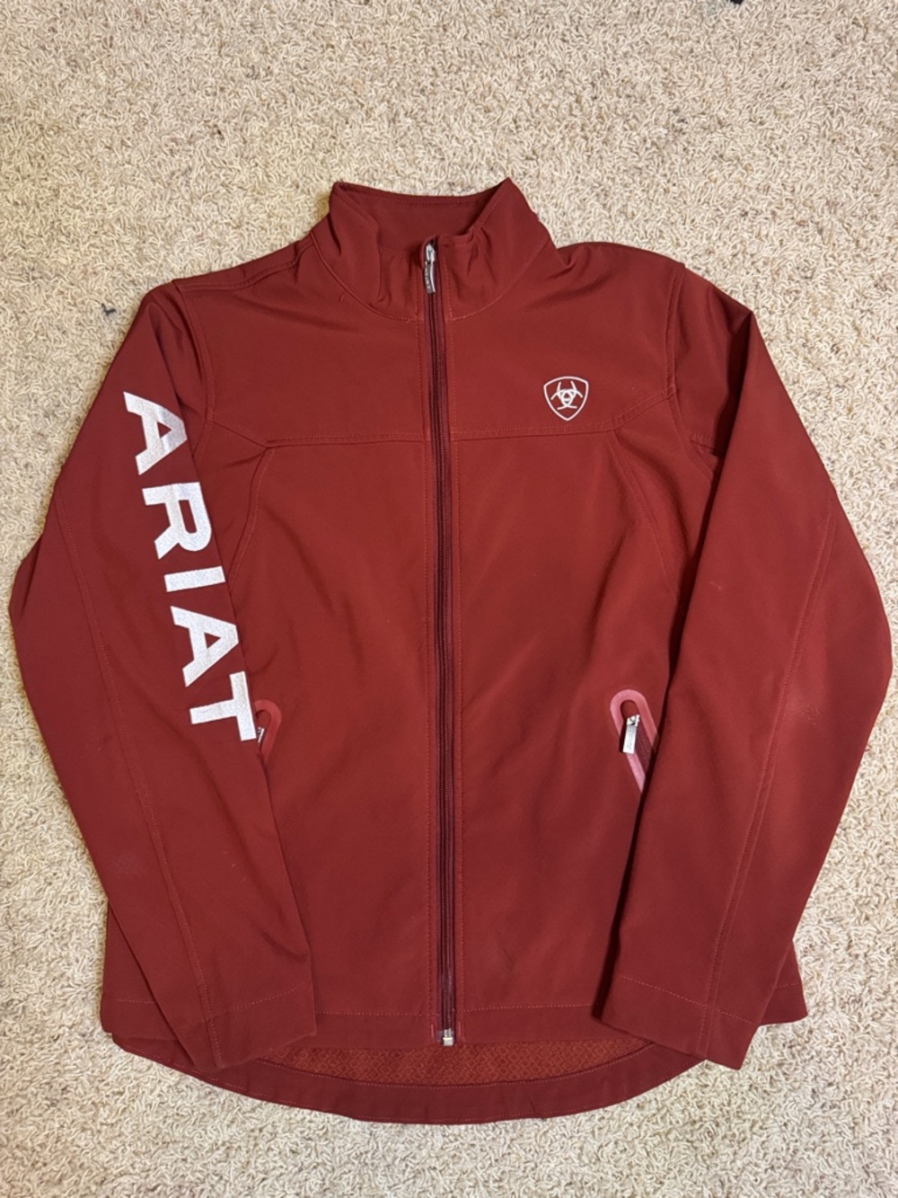 Ariat Women's Brick Red Full-Zip Softshell Jacket large